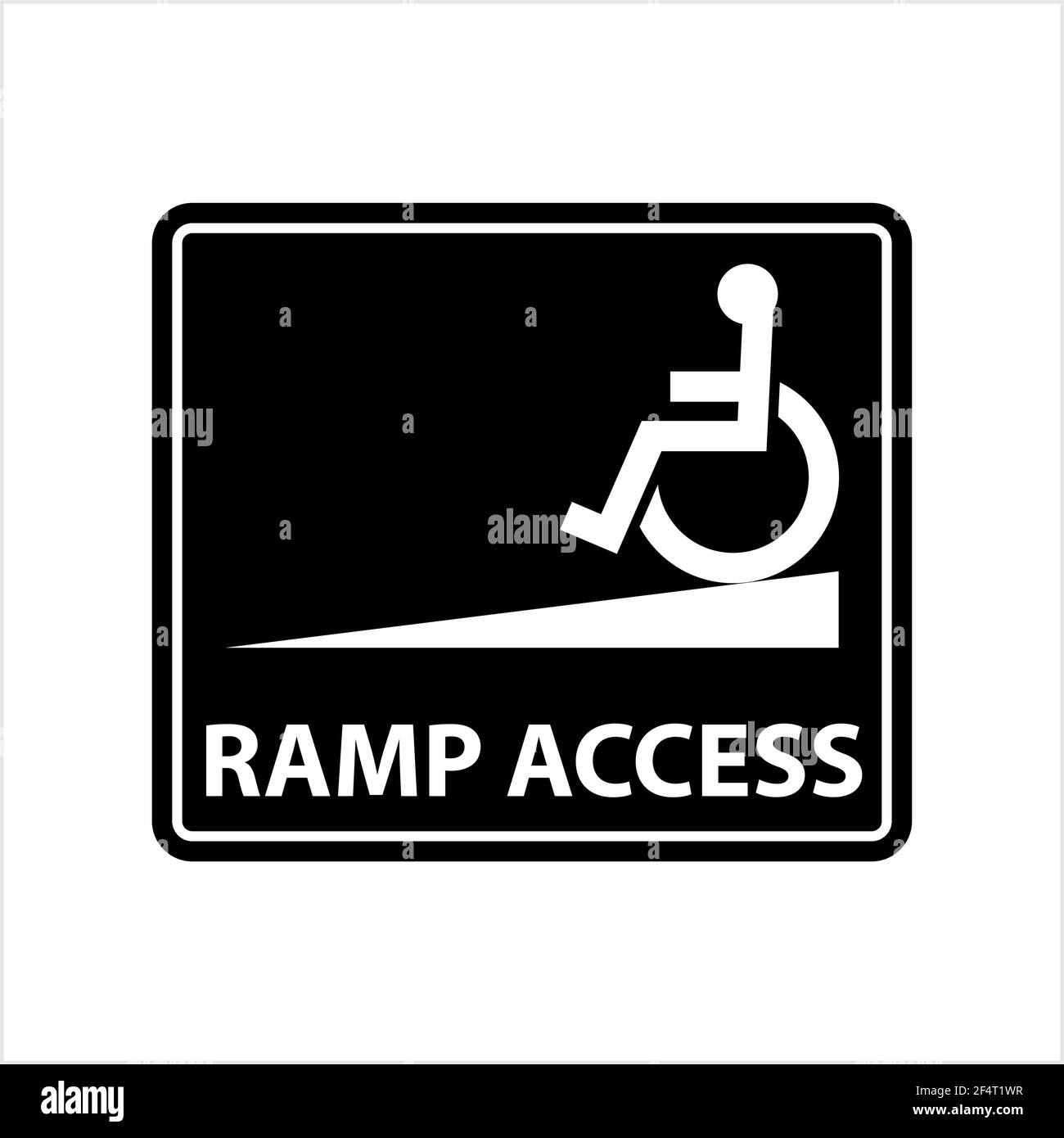 Ramp Access Icon, Access Icon , Disabled Handicap Symbol Vector Art Illustration Stock Vector