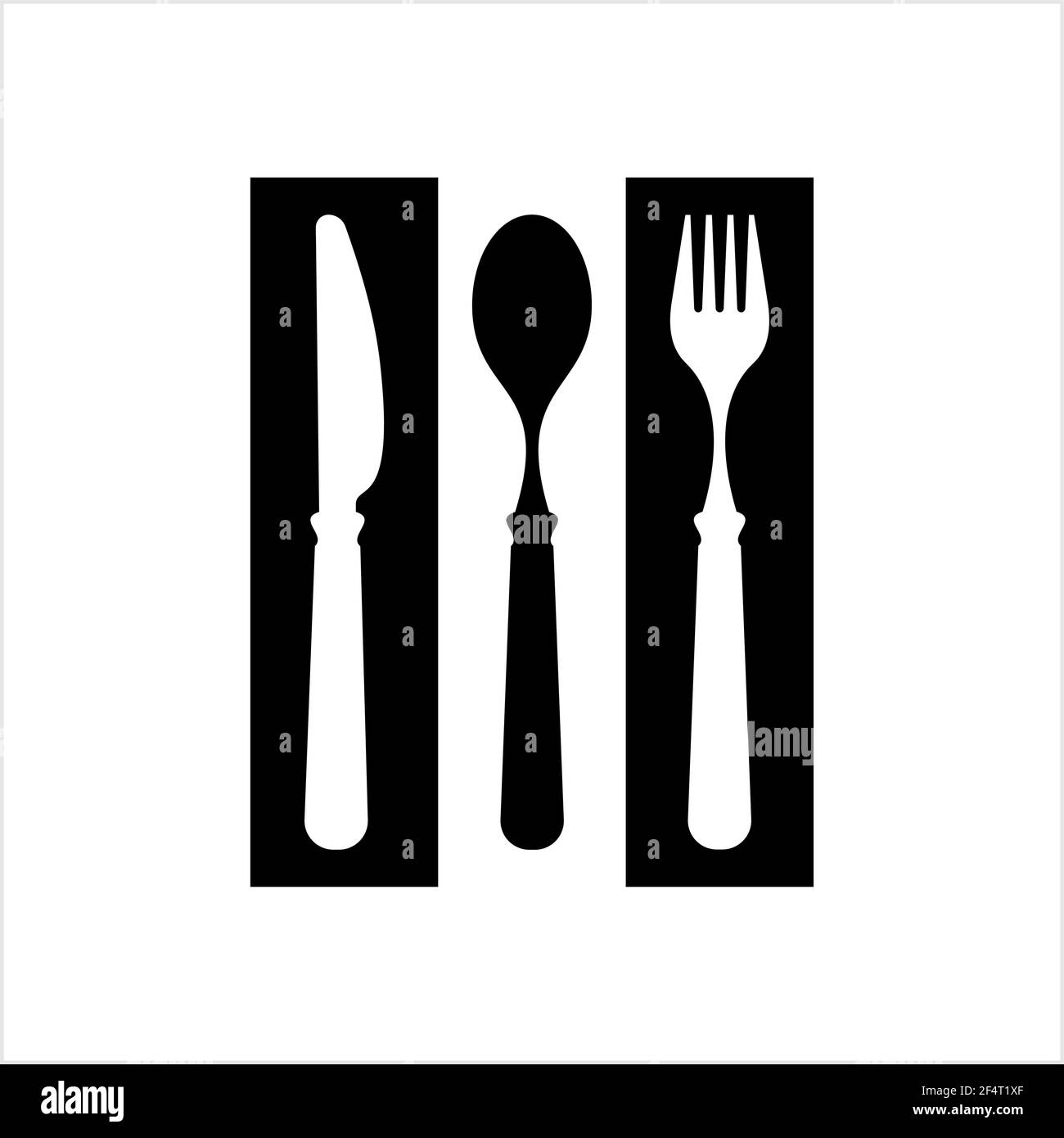 Fork Knife Spoon Icon Vector Art Illustration Stock Vector