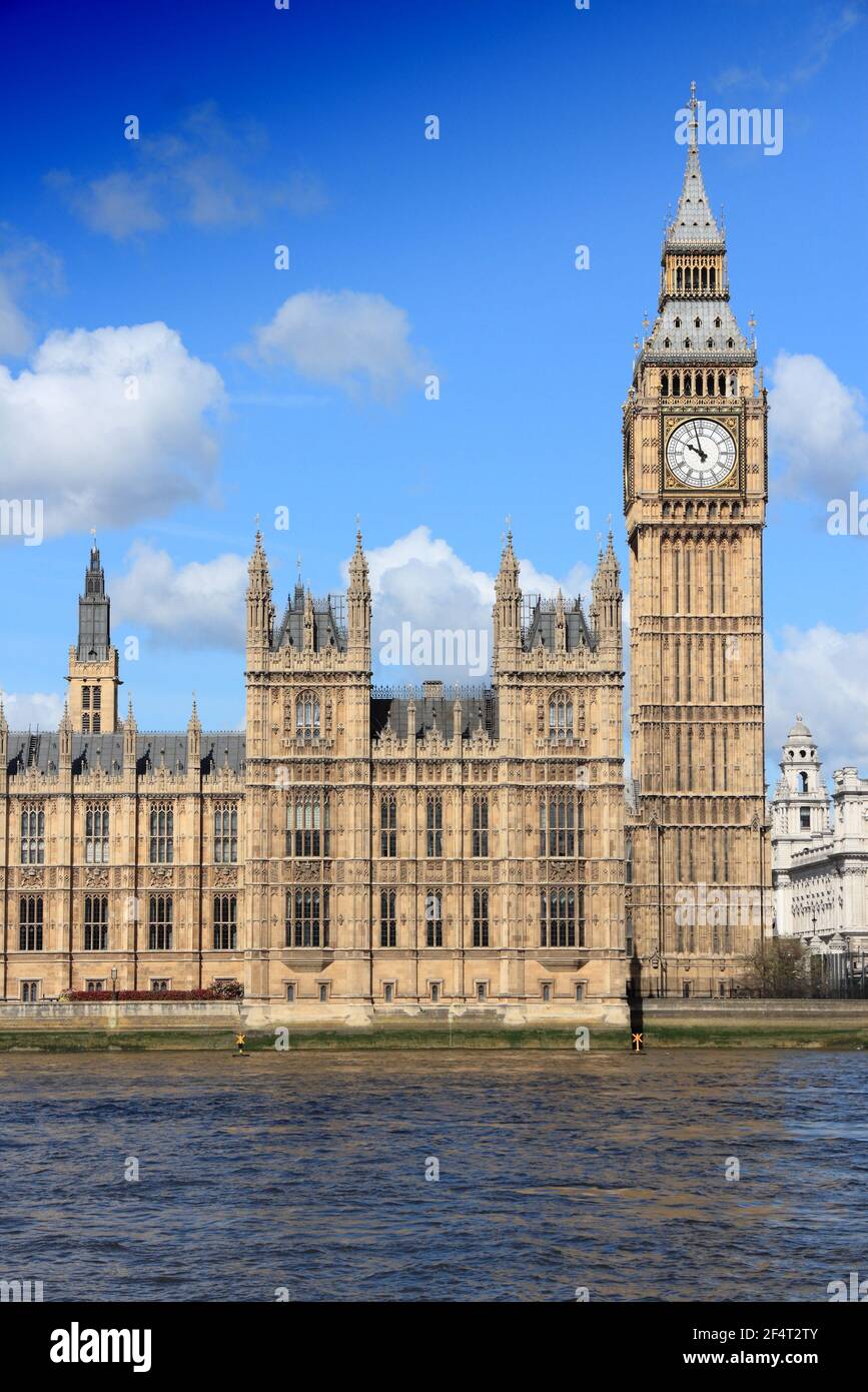 Big Ben clock. Palace of Parliament in London UK. Landmark of London. Stock Photo