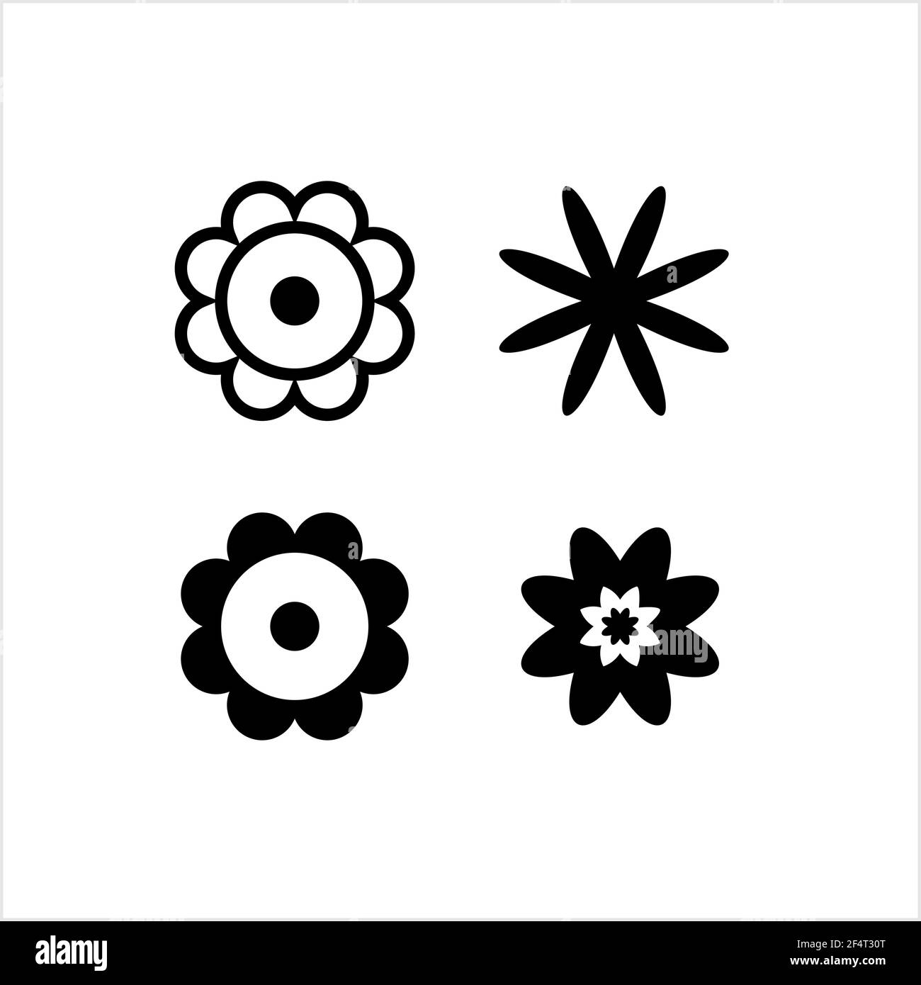 Flower Icon, Abstract Flower Vector Art Illustration Stock Vector Image ...