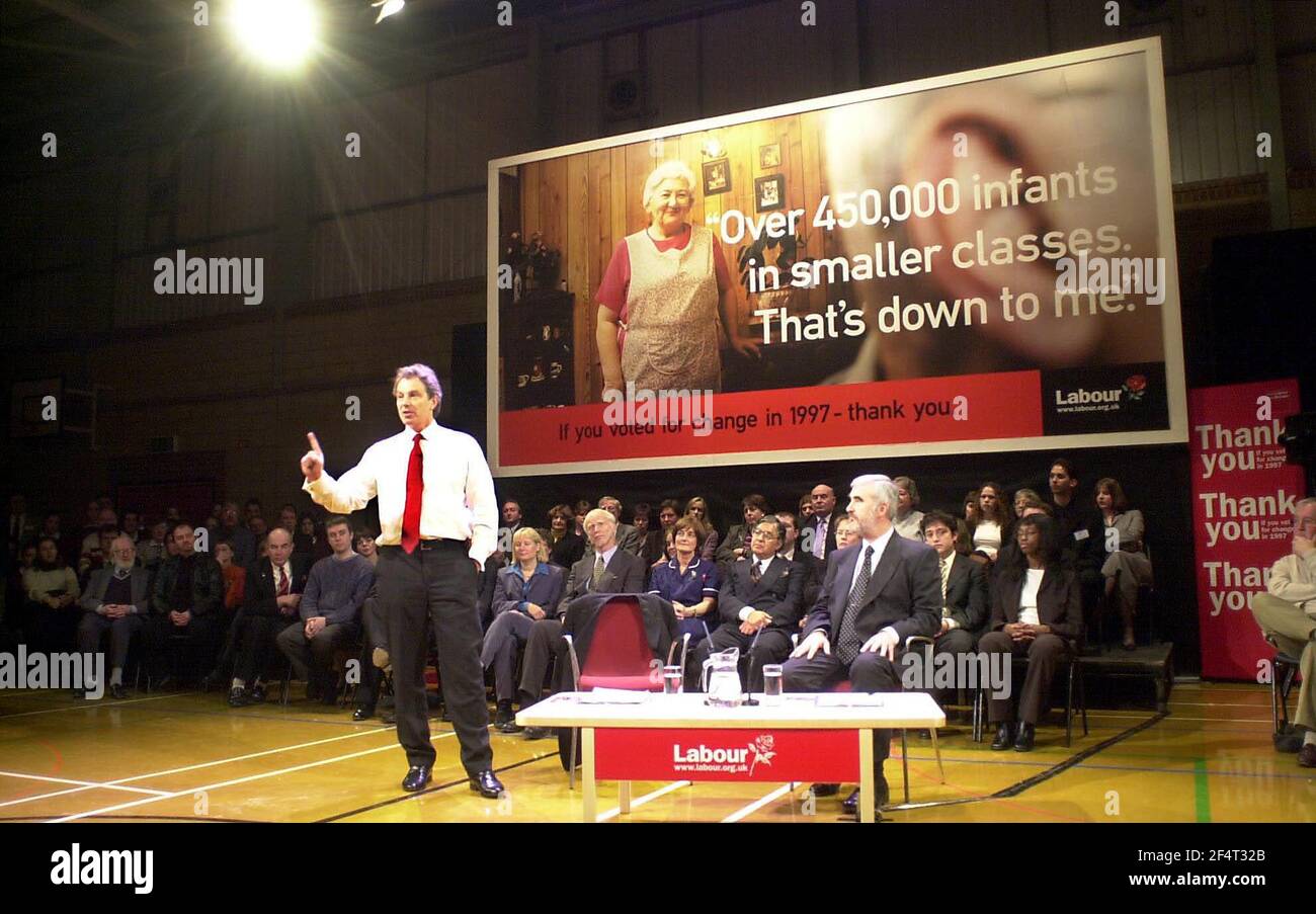 Tony Blair at a Q & A session at Marlborough School in St Albans. Stock Photo