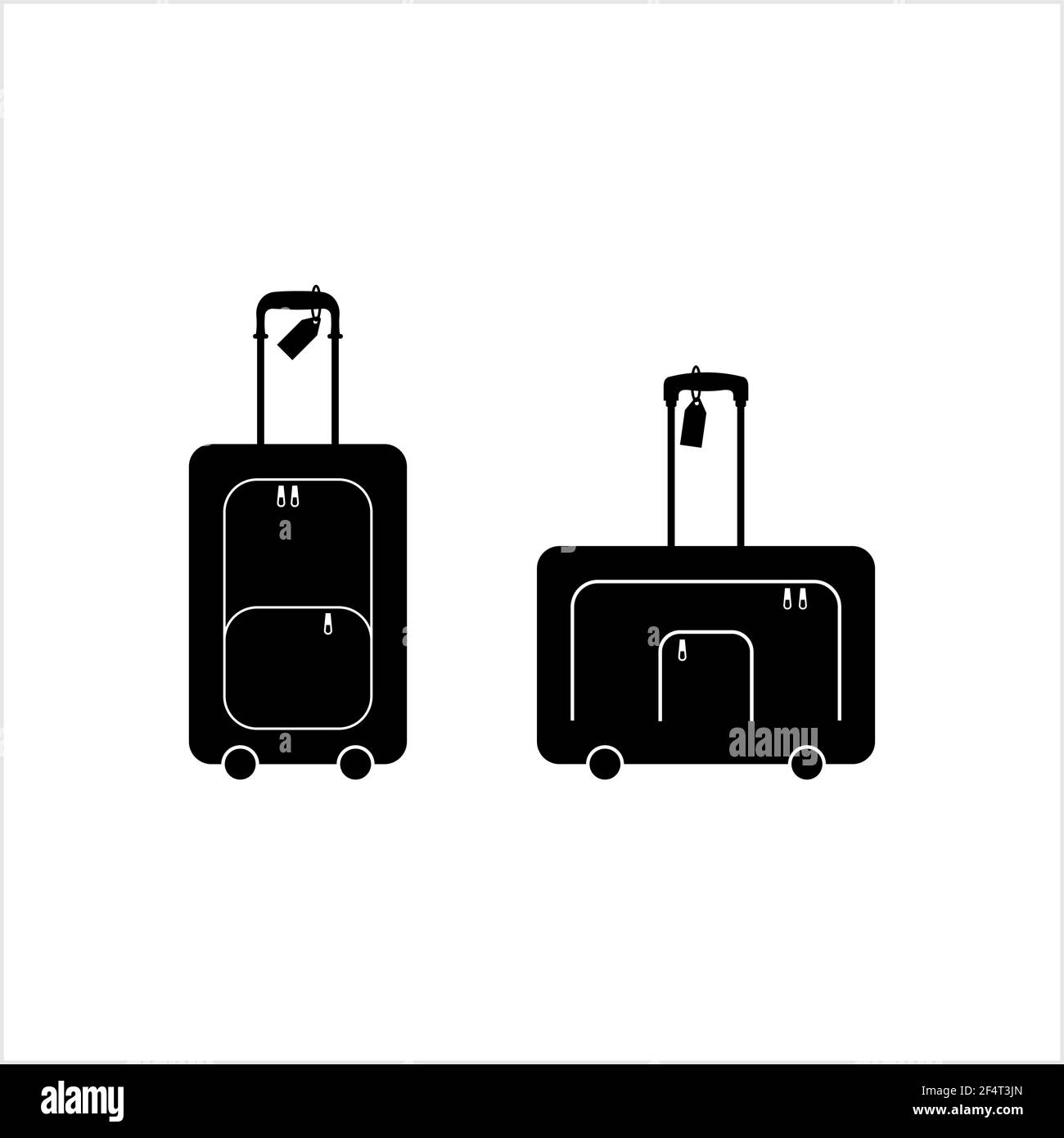 Suitcase Icon Design, Silhouette Vector Art Illustration Stock Vector