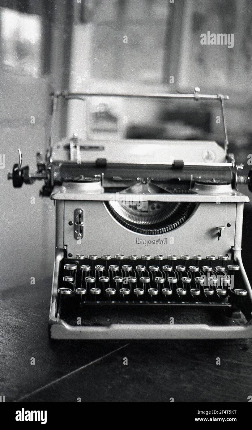 1964, historical, on a desk, a front view of an Imperial typewriter