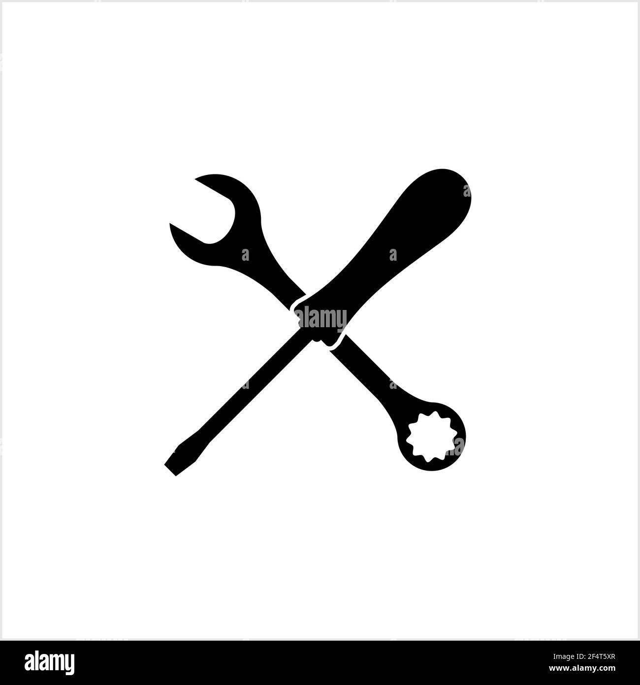 Screw Driver And Wrench Icon Vector Art Illustration Stock Vector Image