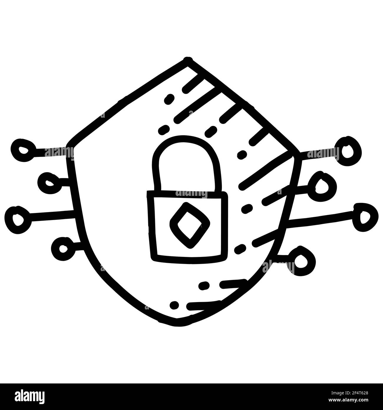 Business safety hand drawn icon design, outline black, doodle icon, vector icon Stock Vector