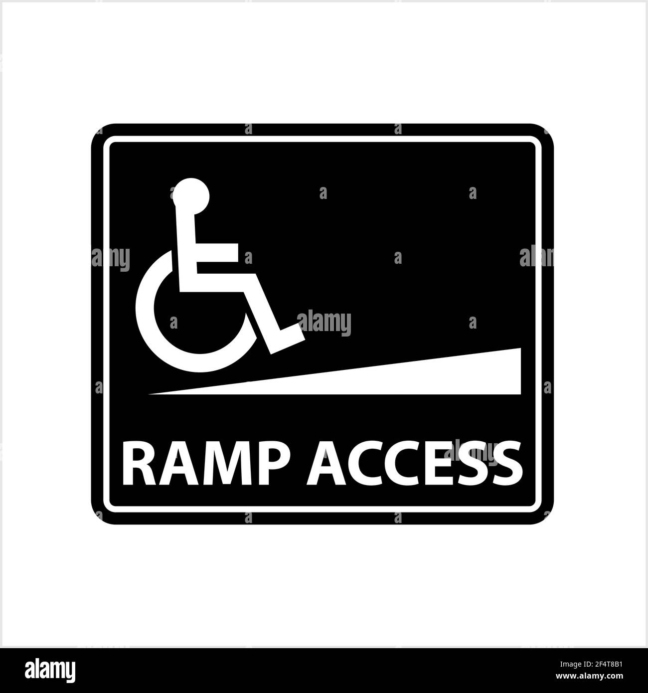 Ramp Access Icon, Access Icon , Disabled Handicap Symbol Vector Art Illustration Stock Vector
