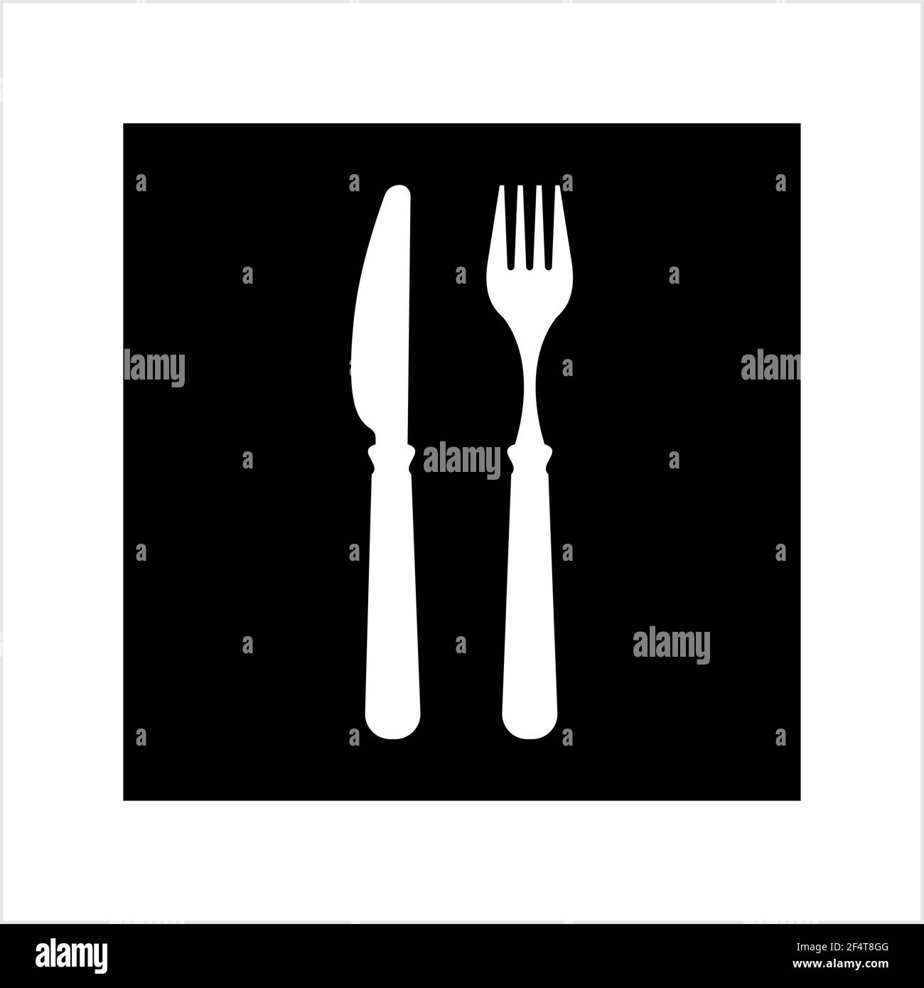 Fork Knife Icon Vector Art Illustration Stock Vector