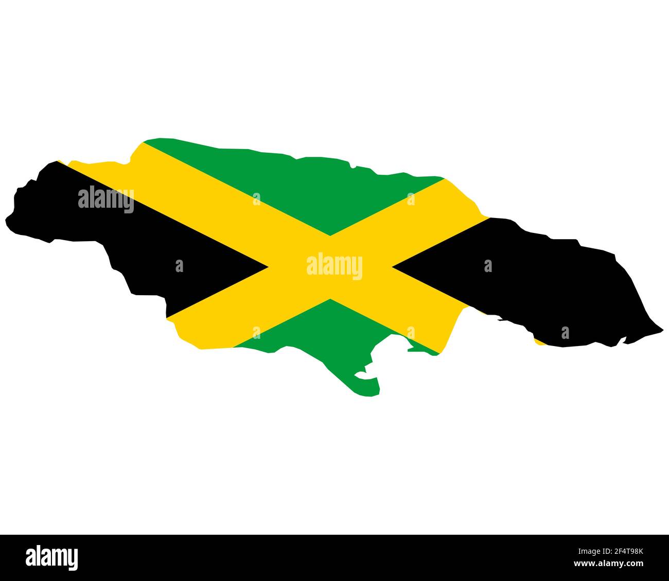 Flag in map of Jamaica Stock Photo - Alamy