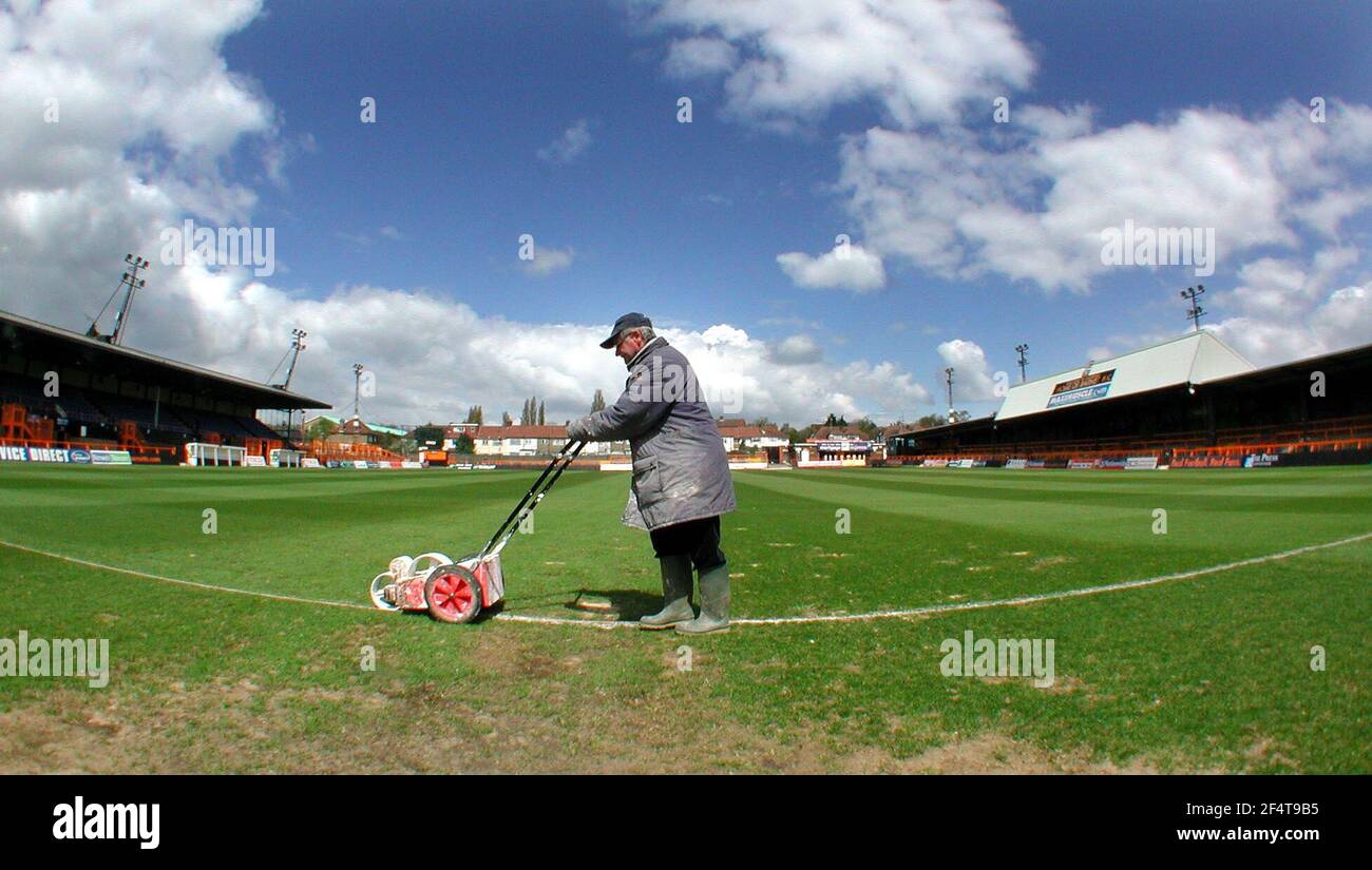 Football Club May 2001 Ron Sturgess, head groundsman goes over