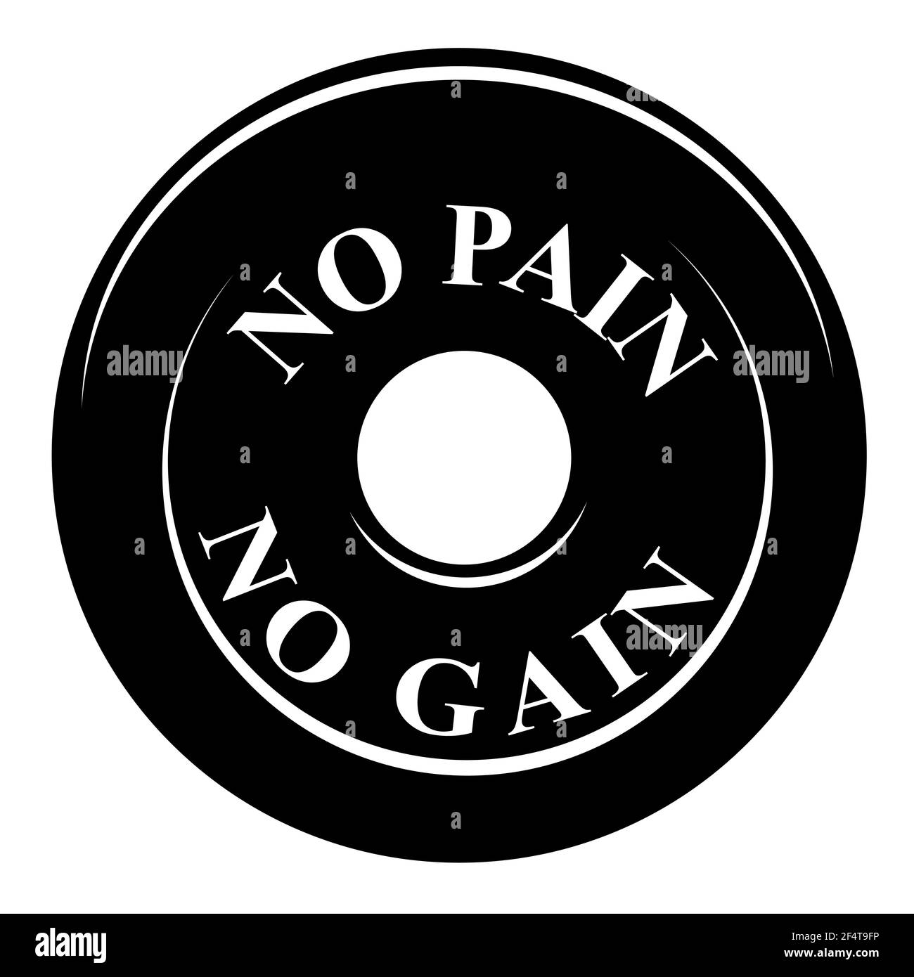 Vector Black and White barbell Plate, isolated on white Stock Vector