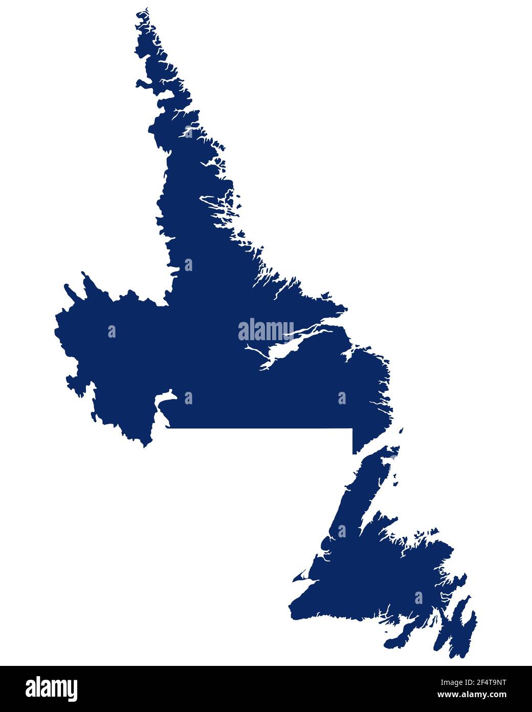 Map of Newfoundland and Labrador in blue colour Stock Photo - Alamy