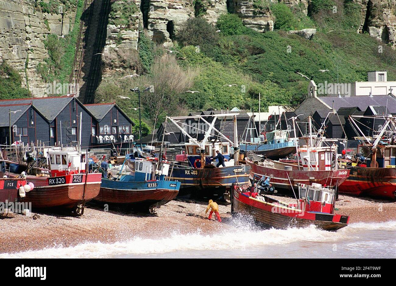 THE OLD TOWN HARBOUR AT HASTINGS Stock Photo