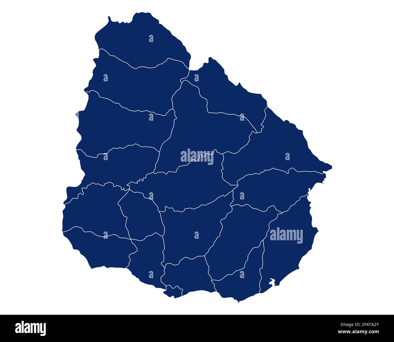 Map Of Uruguay With Regions And Borders Stock Photo Alamy