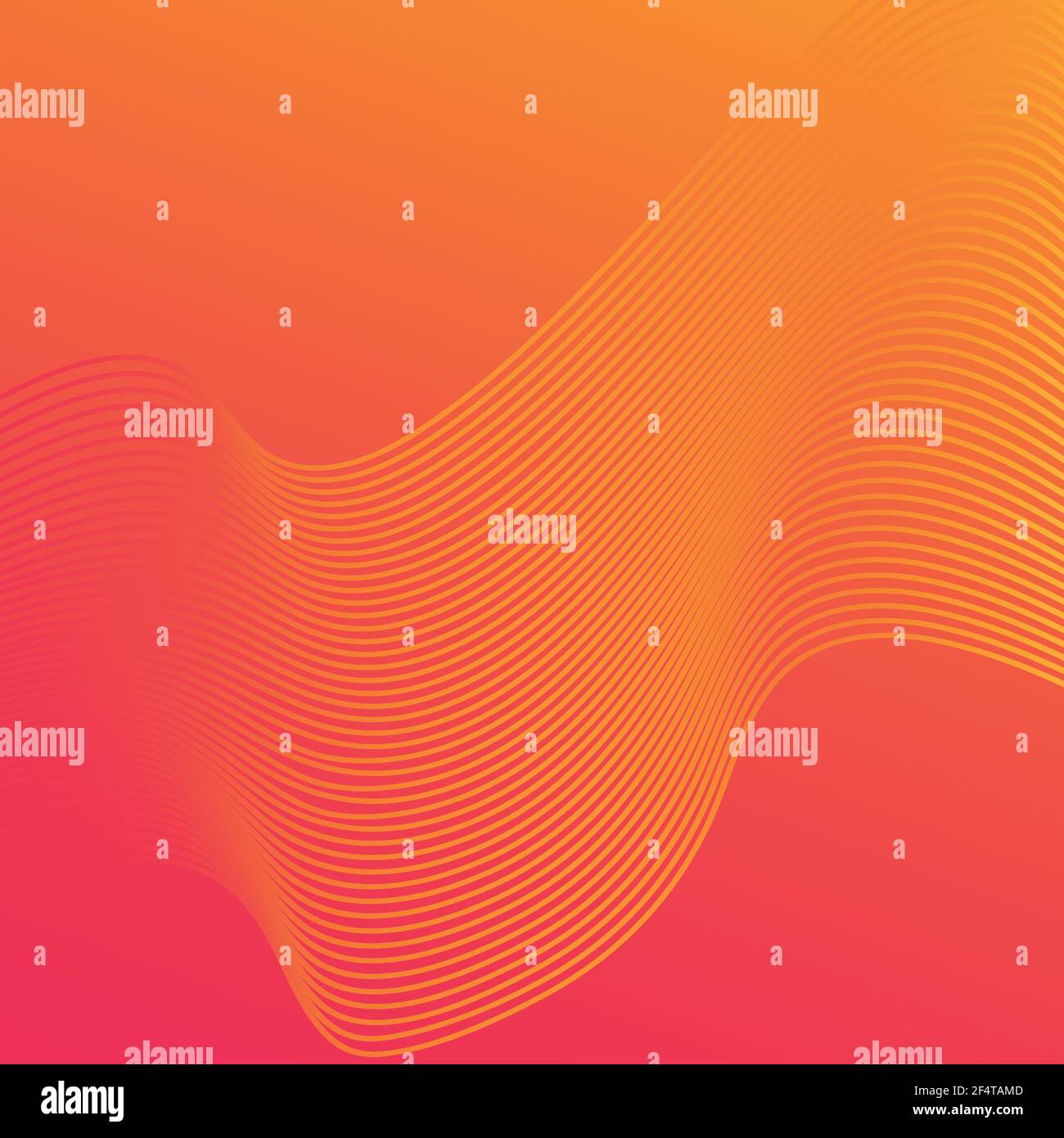 Orange abstract background with wavy lines - Vector illustration Stock ...