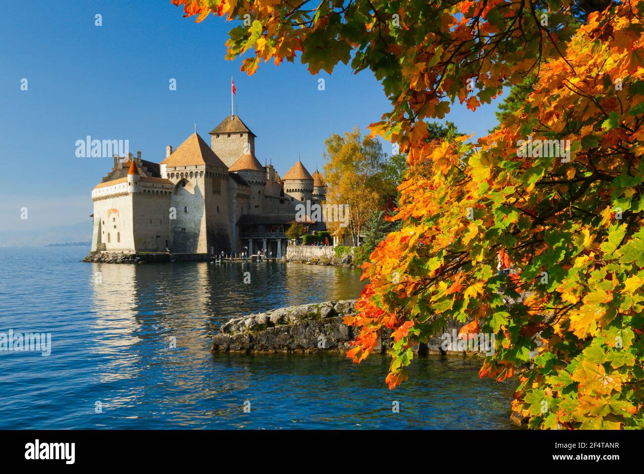 geography / travel, Switzerland, Chillon Castle, Additional-Rights-Clearance-Info-Not-Available Stock Photo