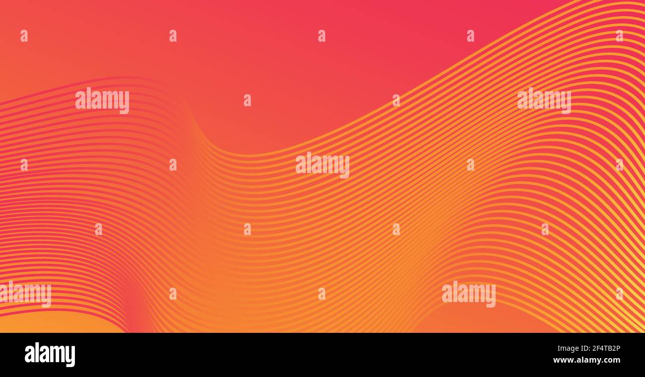 Orange abstract background with wavy lines - Vector illustration Stock ...