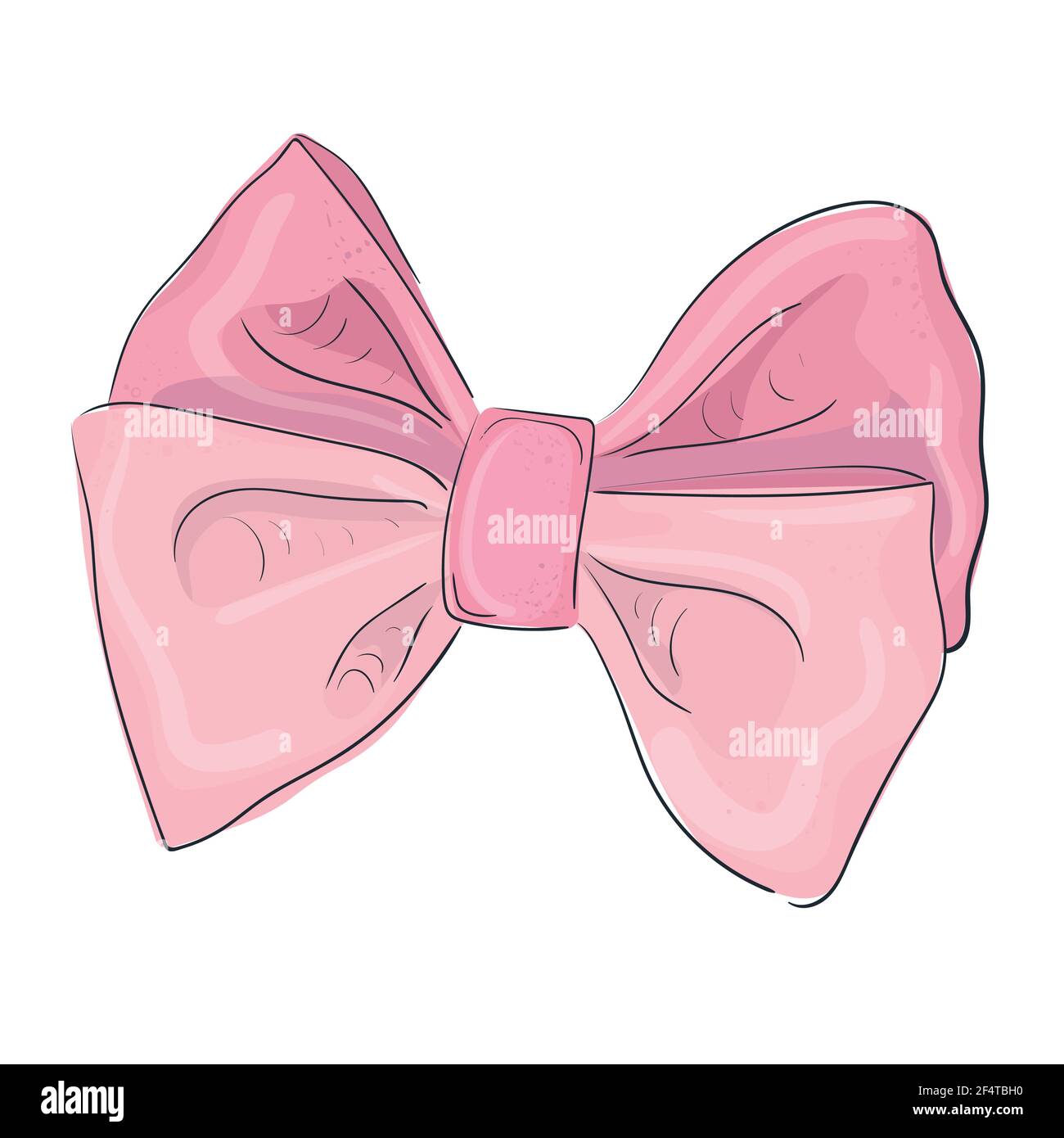 Vector isolated pink bow. a shiny beautiful girly bow. Cute children's