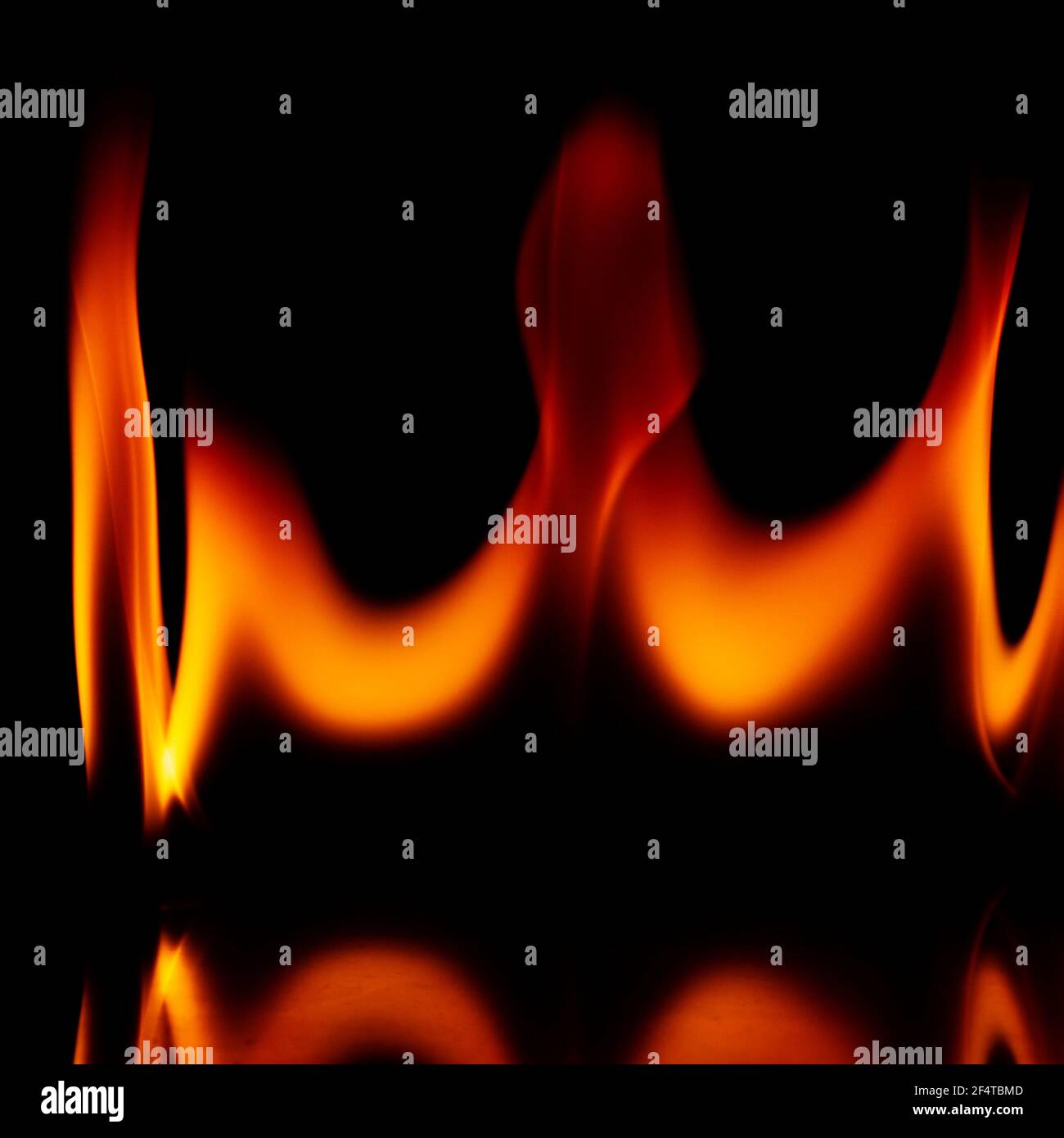 Fire flames isolated on a black background Stock Photo - Alamy