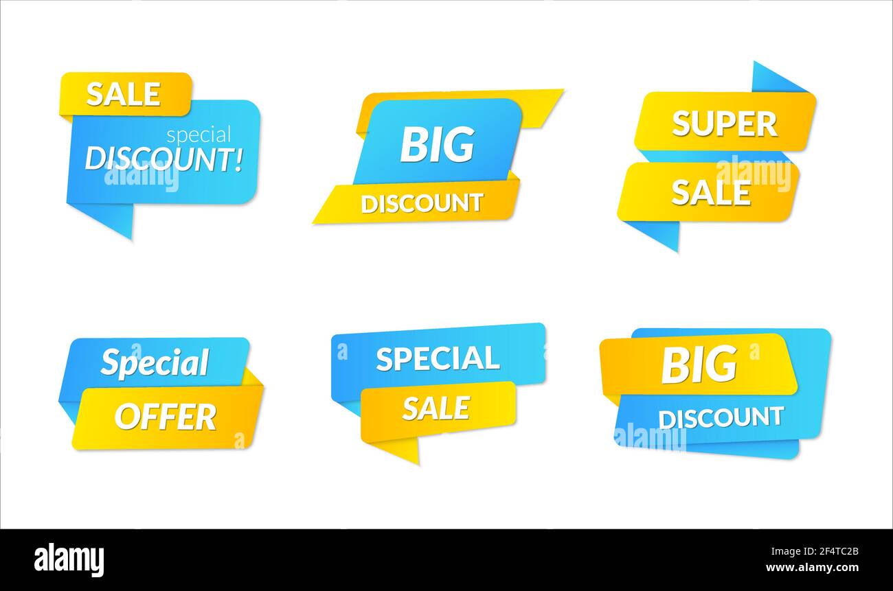 Sale Shopping banners set. Collection of vector labels and tags. Vector illustration Stock Vector