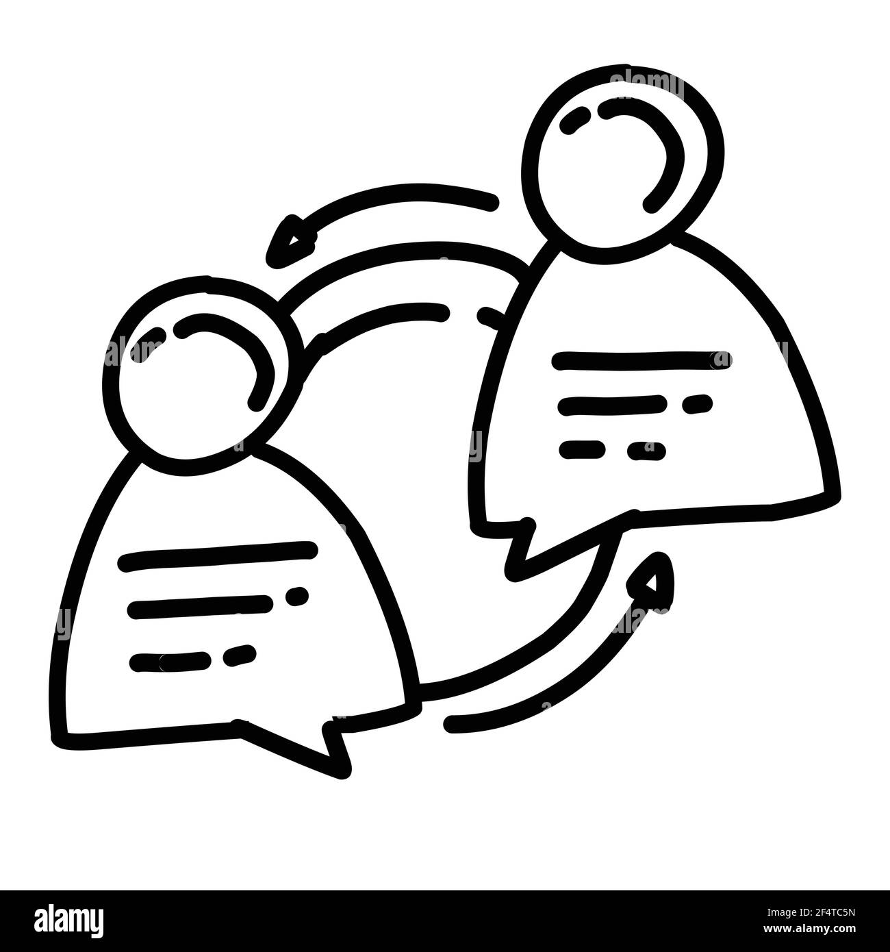 Business consulting hand drawn icon design, outline black, doodle icon ...