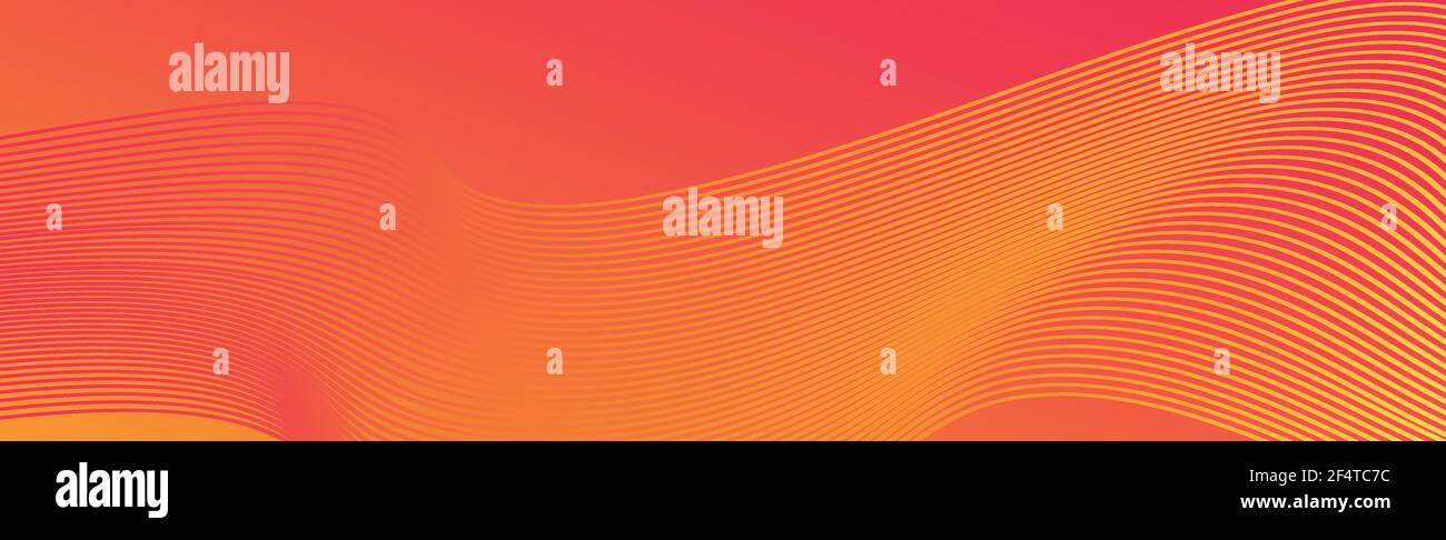 Orange abstract background with wavy lines - Vector illustration Stock ...