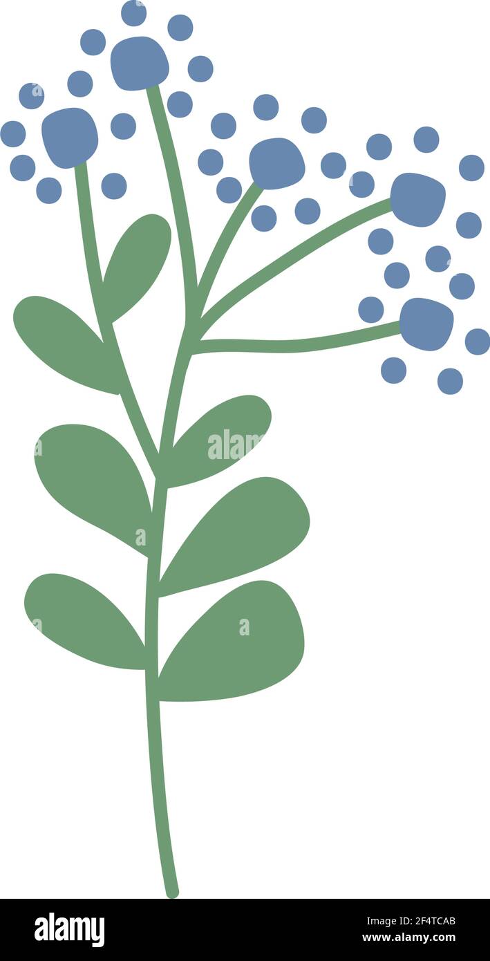 blue flowers garden nature icon Stock Vector Image & Art - Alamy