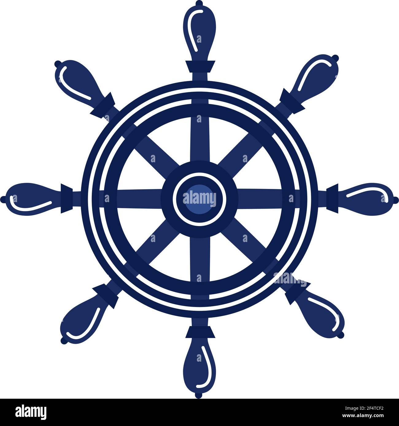 helm nautical blue isolated icon Stock Vector
