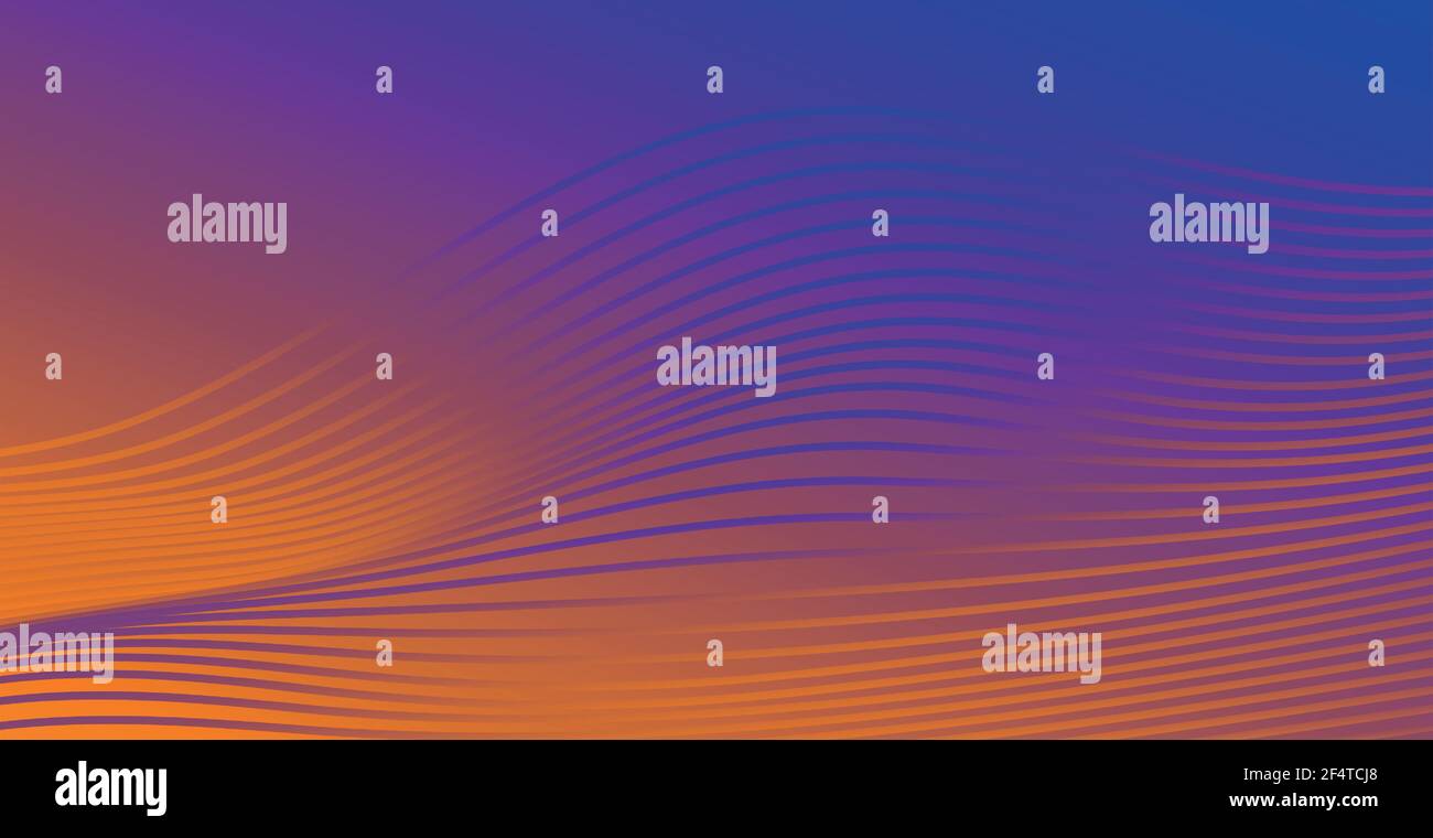 Purple-orange abstract background with wavy lines - Vector illustration ...