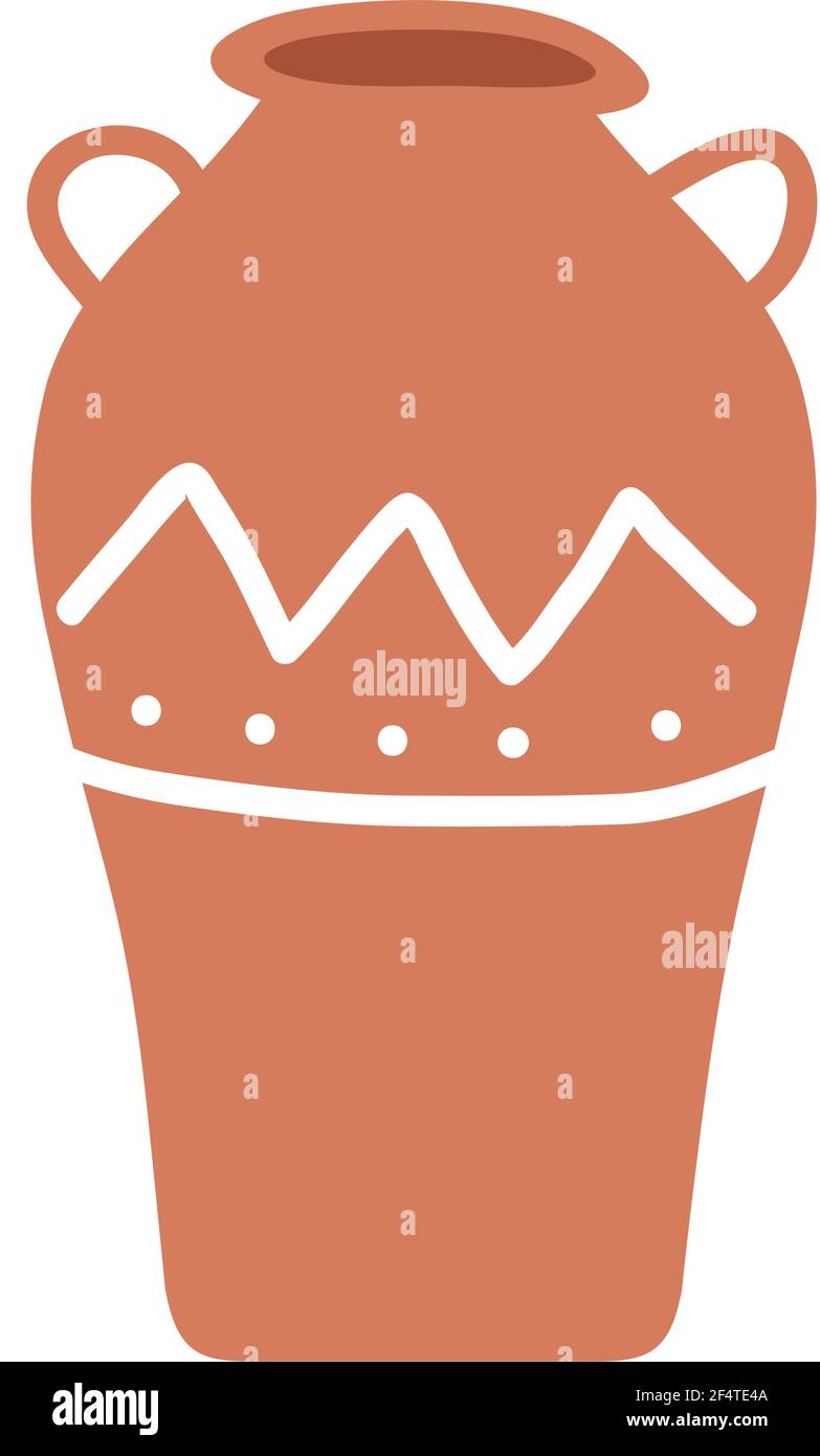 abstract art ceramic pot icon Stock Vector