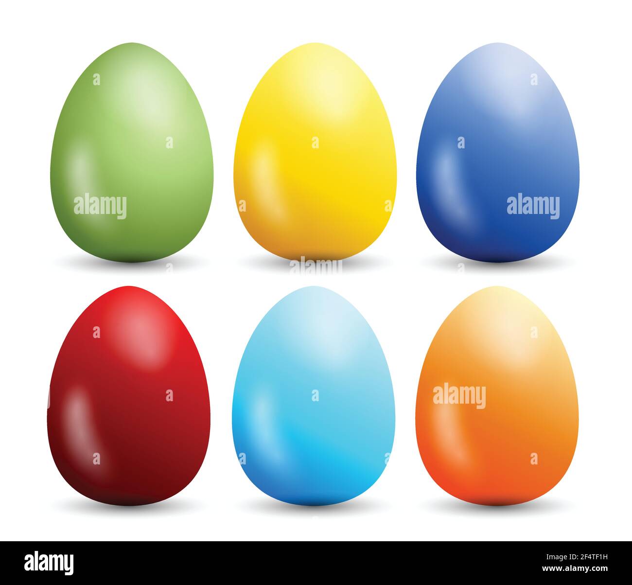 Colorful Easter eggs set vector isolated on white background. Easter egg vector illustration. Stock Vector