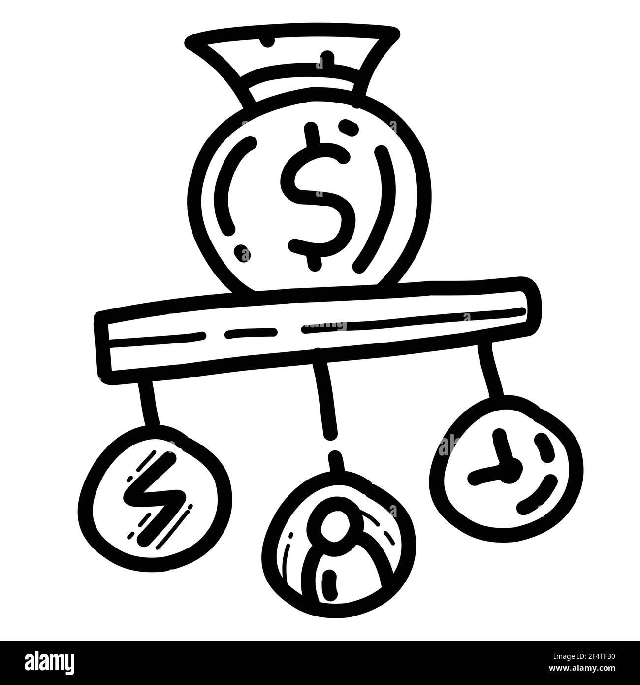Business resource hand drawn icon design, outline black, doodle icon ...