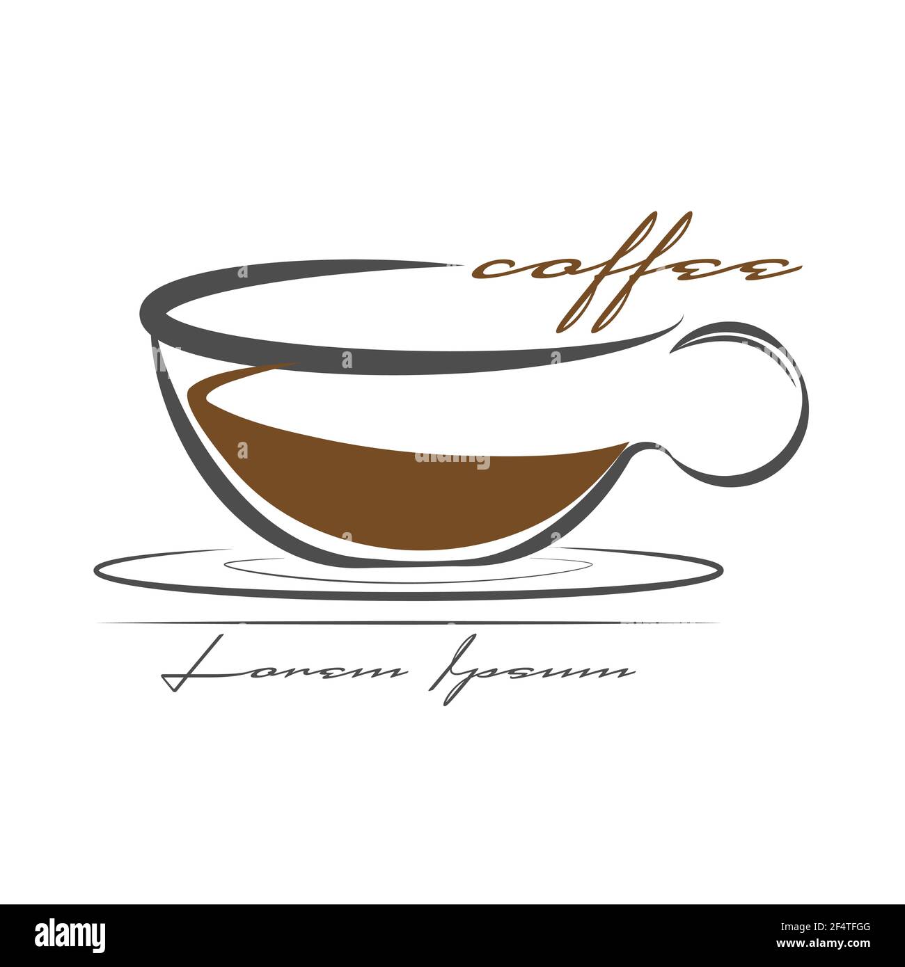 cup of coffee. Vector template for logo, emblem or sticker, isolated on ...