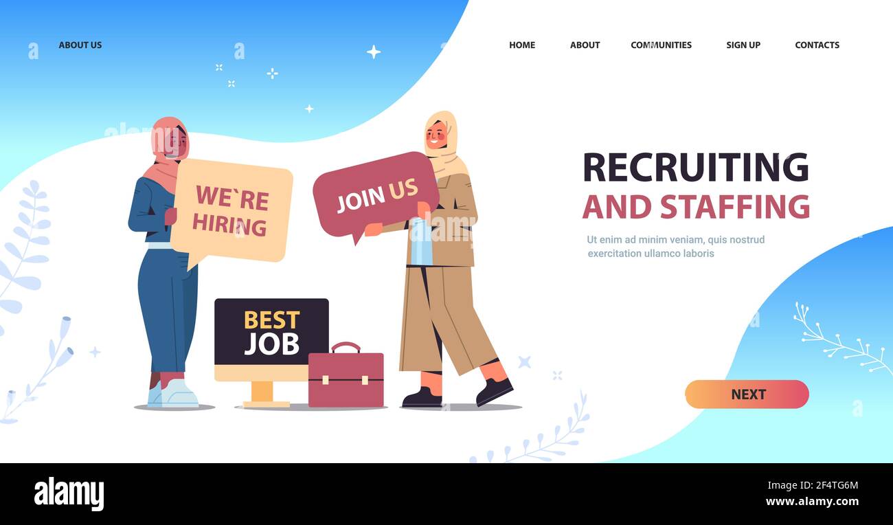 businesswomen hr managers holding we are hiring join us posters hr