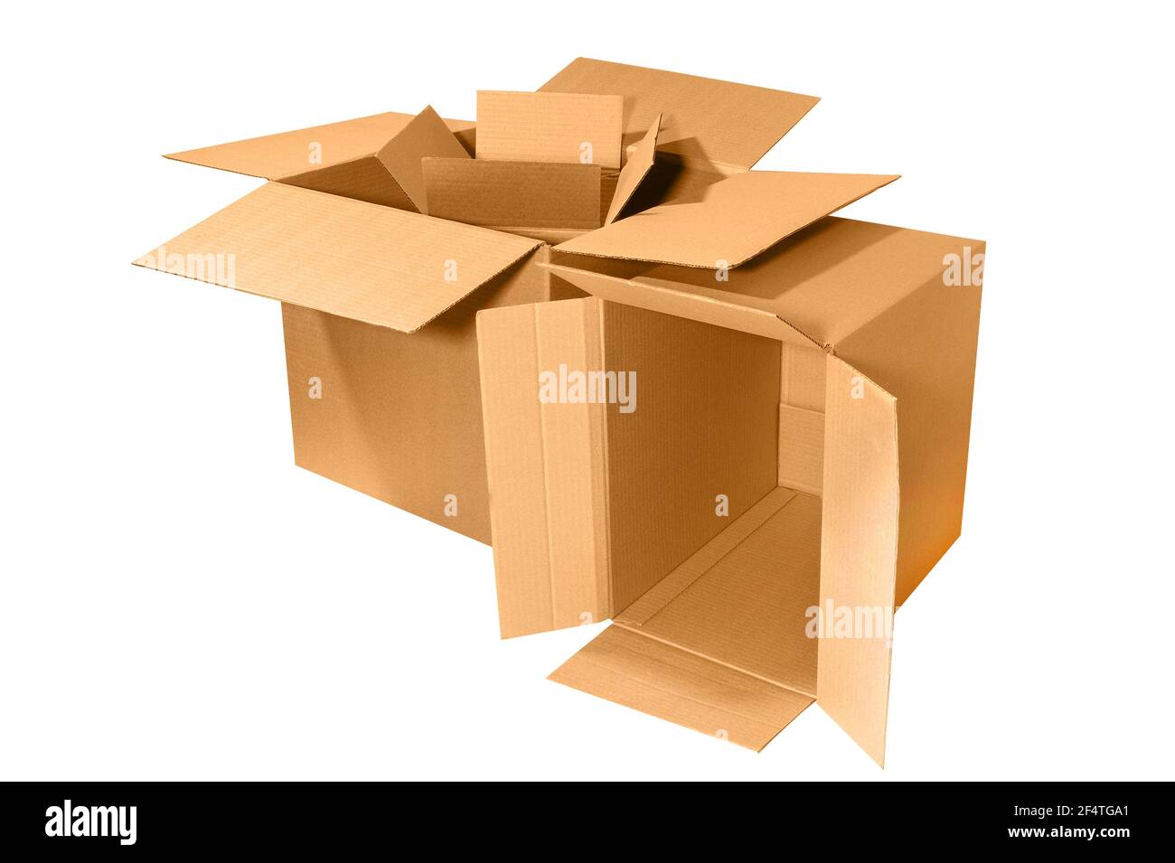 set of new blank brown cardboard box Stock Photo