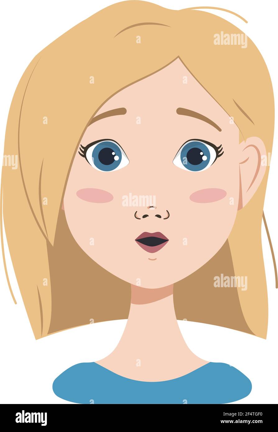 Avatar of a woman with blond hair, blue eyes and bob haircut Stock Vector