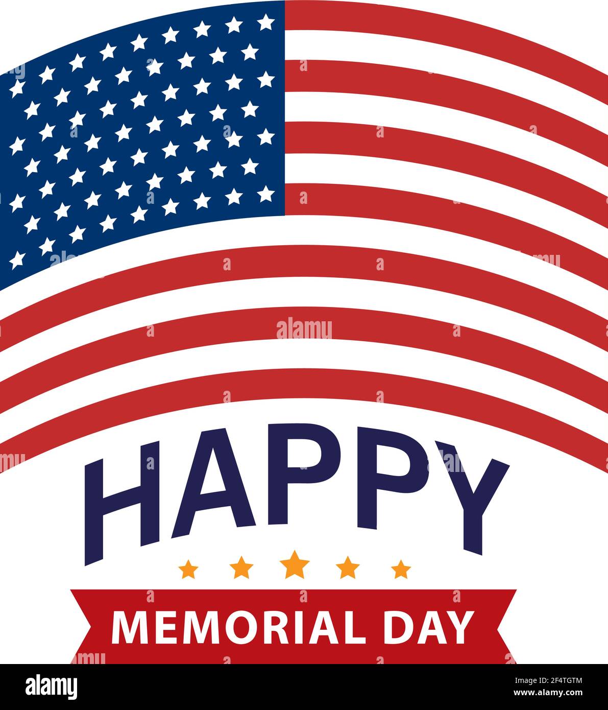 happy memorial day with flag Stock Vector Image &amp; Art - Alamy