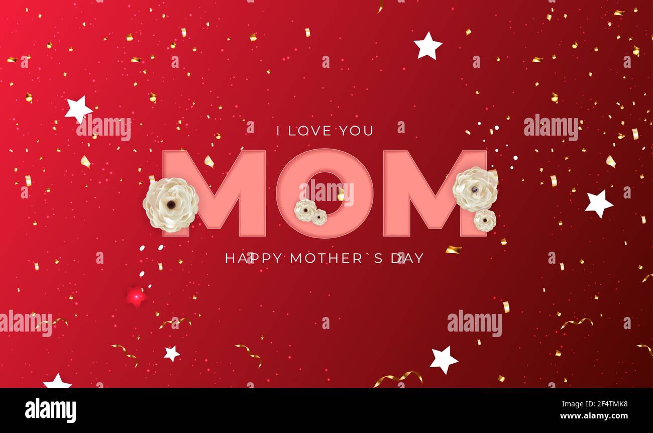 I love you mom. Happy Mother`s Day background. Vector Illustration ...