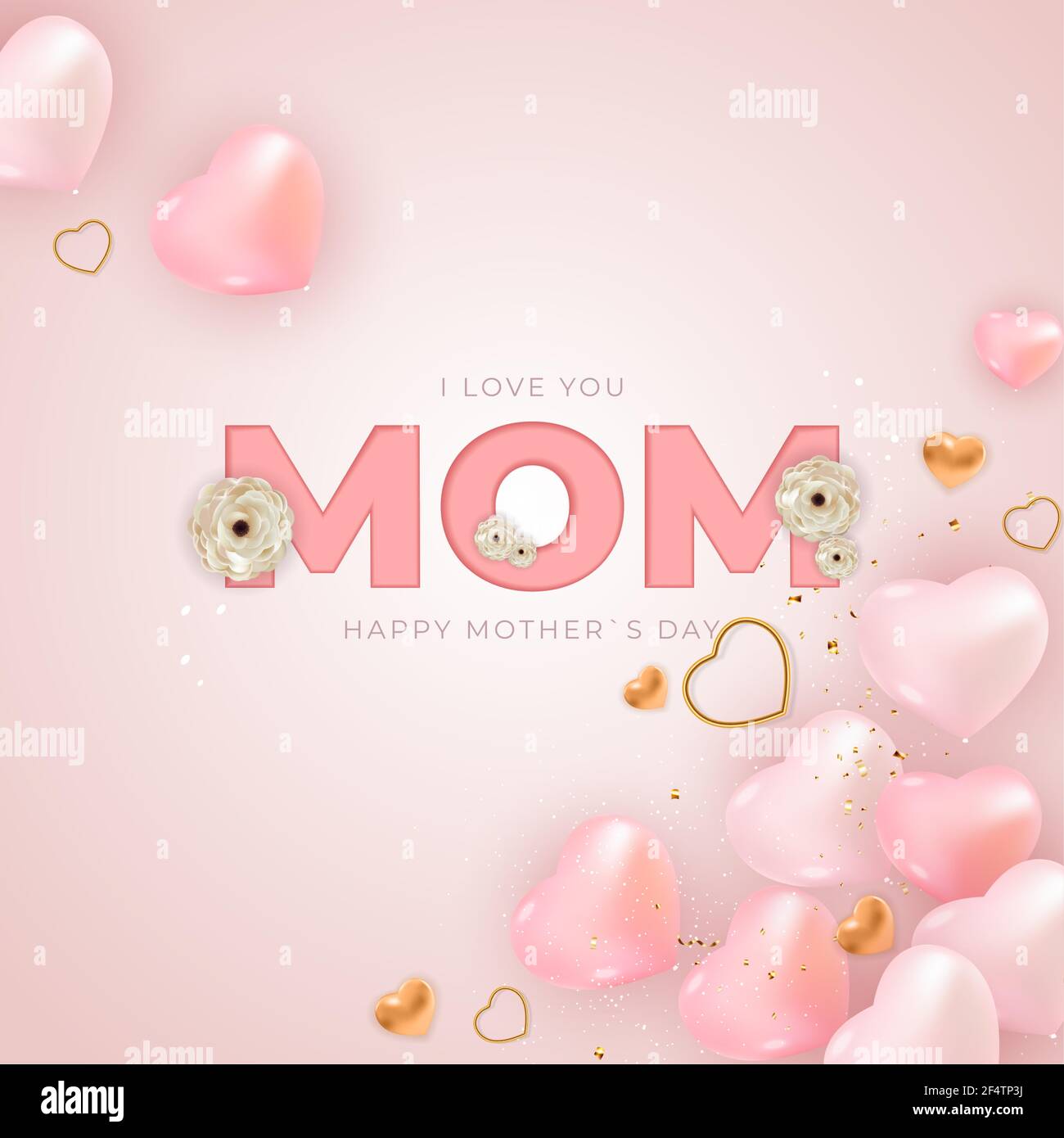 I love you mom. Happy Mother`s Day background. Vector Illustration ...