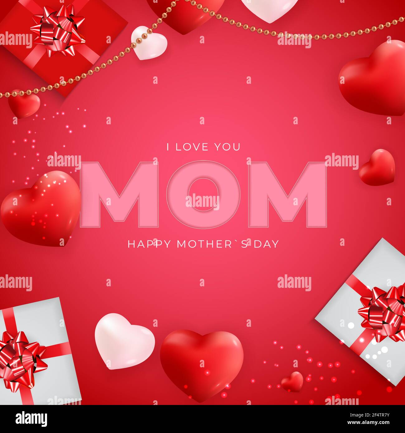 I love you mom. Happy Mother`s Day holiday background. Vector ...