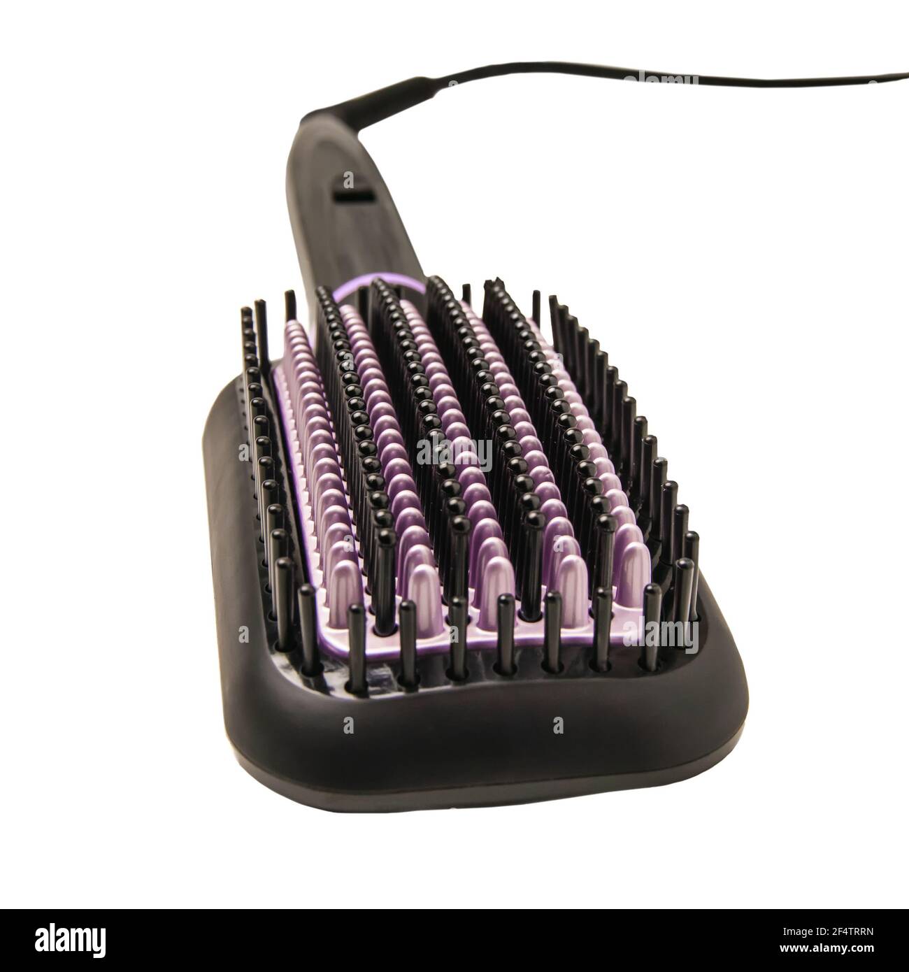 Electric thermo hair straightening brush with ceramic coating insulated
