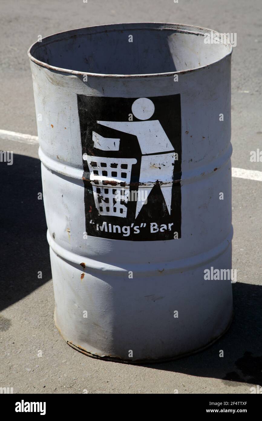 St Grenada Close Up of Rubbish Bin Stock Photo Alamy