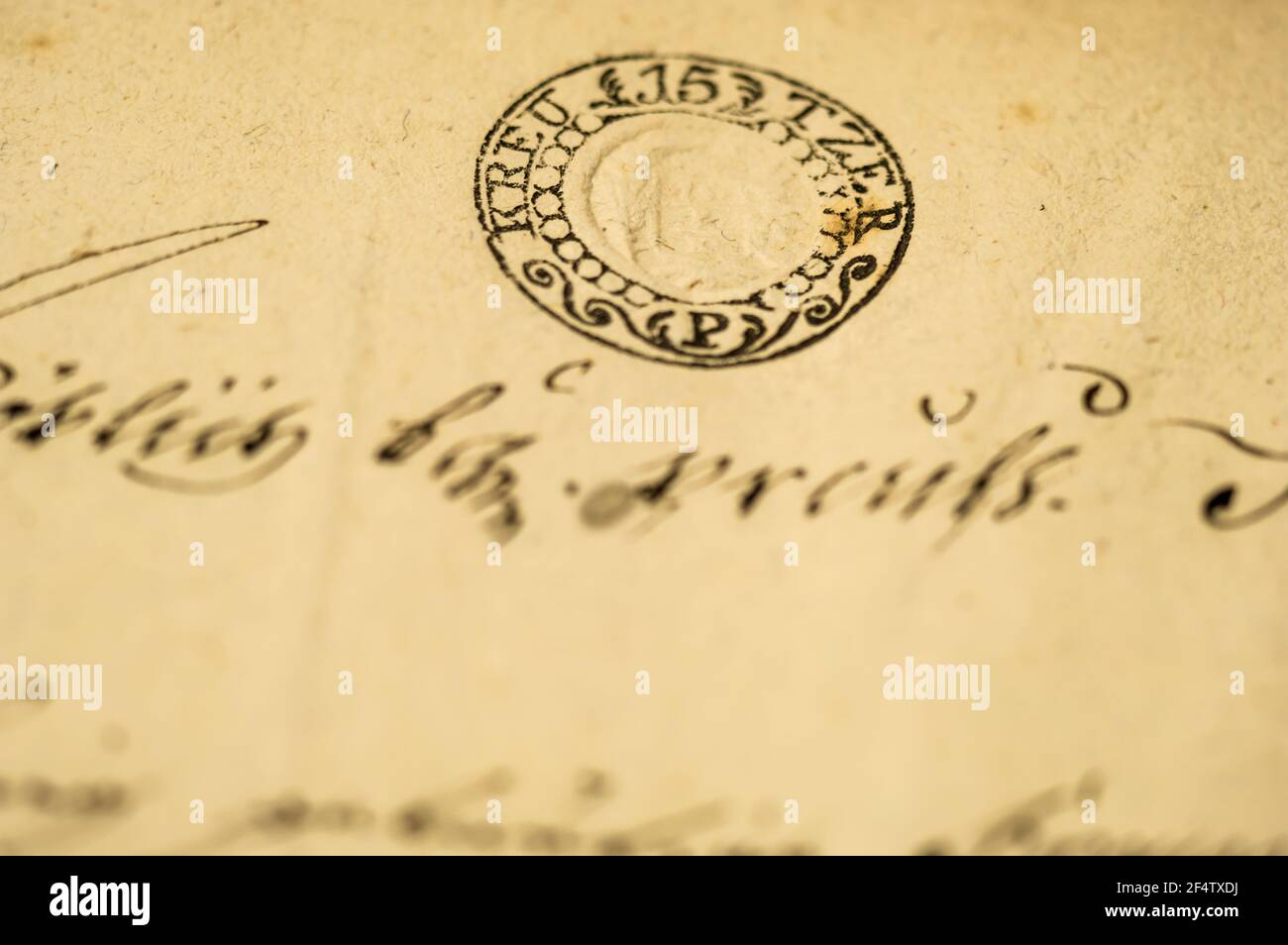 Old, historical stamp duty stamp Stock Photo Alamy