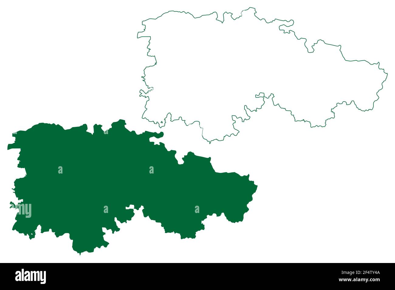 Banaskantha district (Gujarat State, Republic of India) map vector illustration, scribble sketch