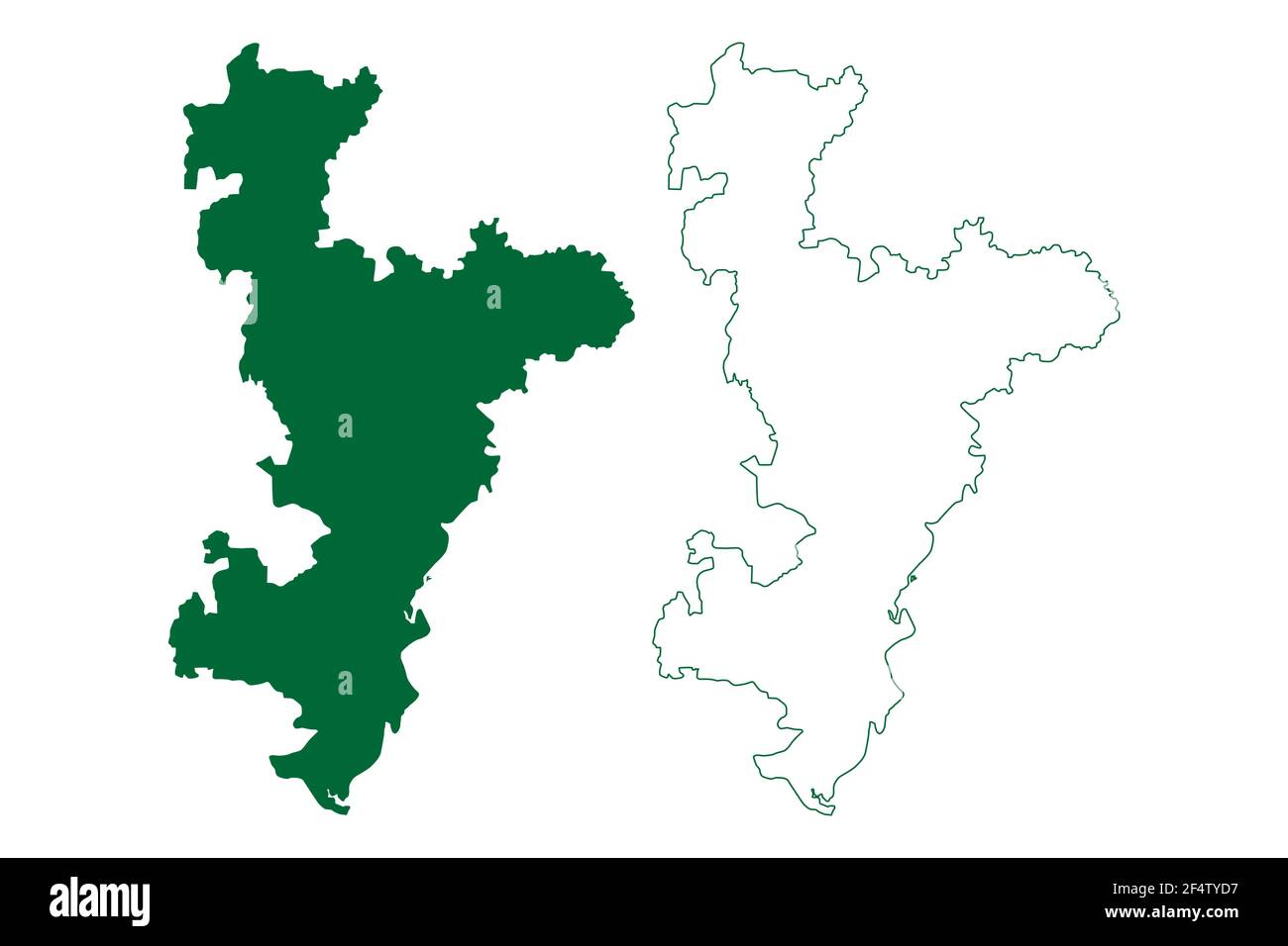 Ahmedabad district (Gujarat State, Republic of India) map vector