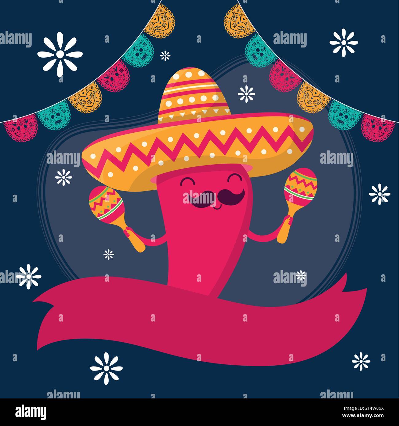 mexican chili pepper playing maracas Stock Vector Image & Art - Alamy