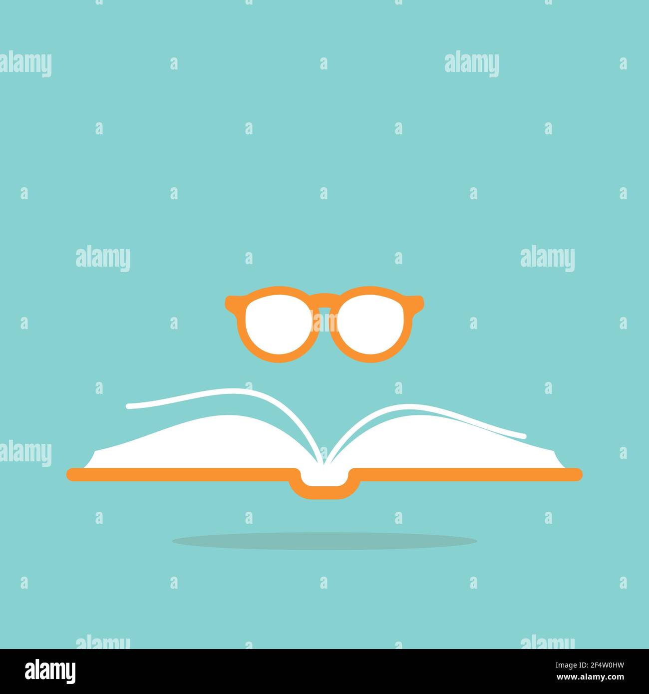 Open book with orange book cover and white pages with round orange