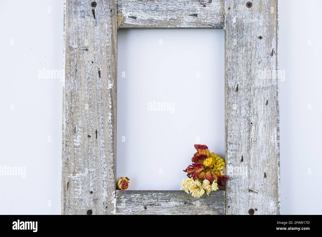Wooden frame on white background Stock Photo - Alamy