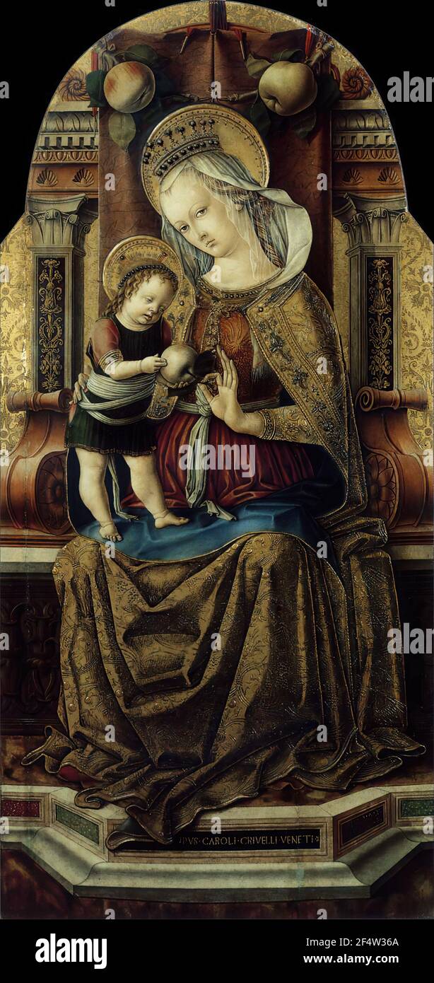 Carlo Crivelli - Virgin Child Enthroned C 1476 Stock Photo