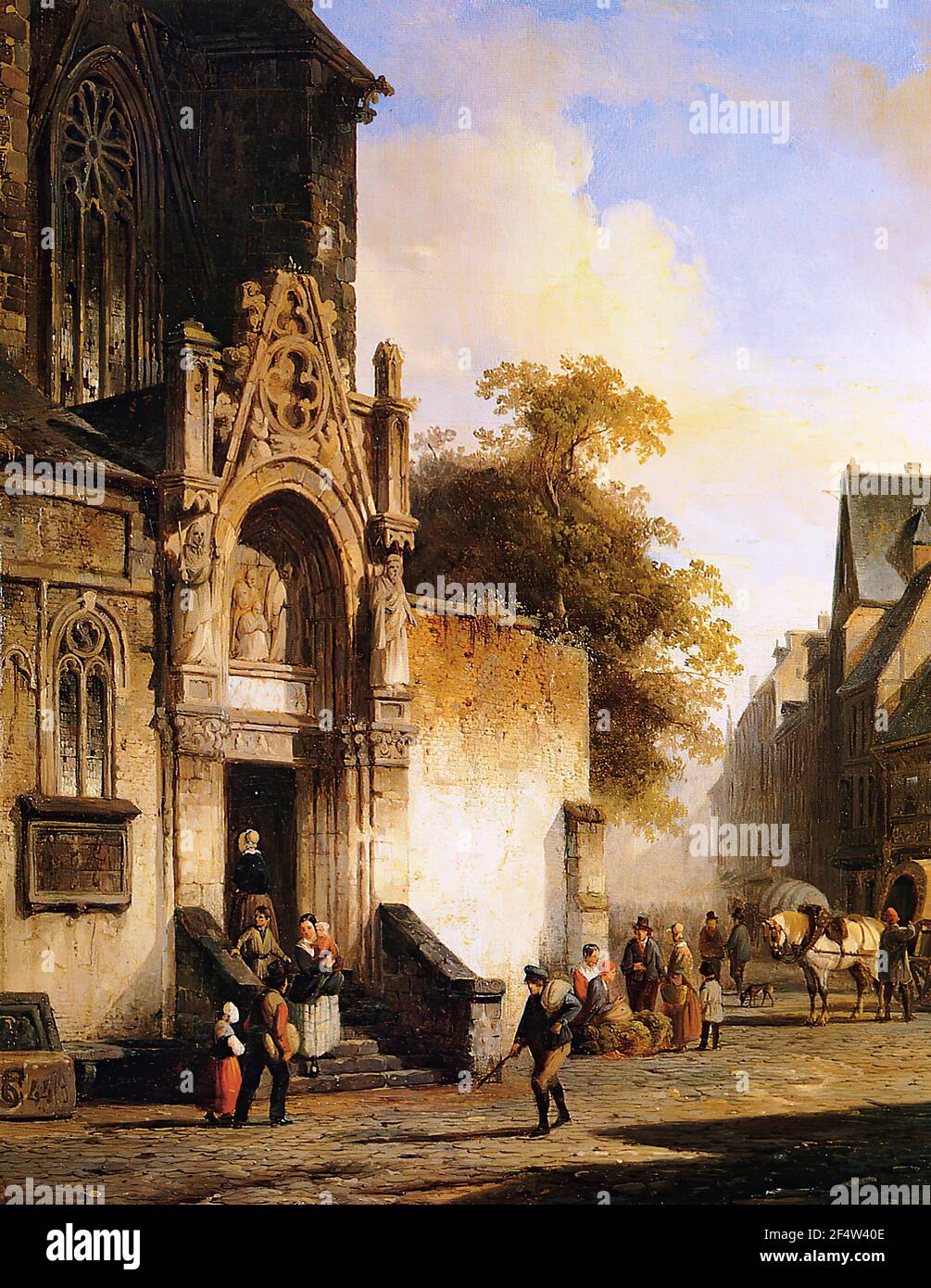 Cornelis Springer - Coming out Church Stock Photo