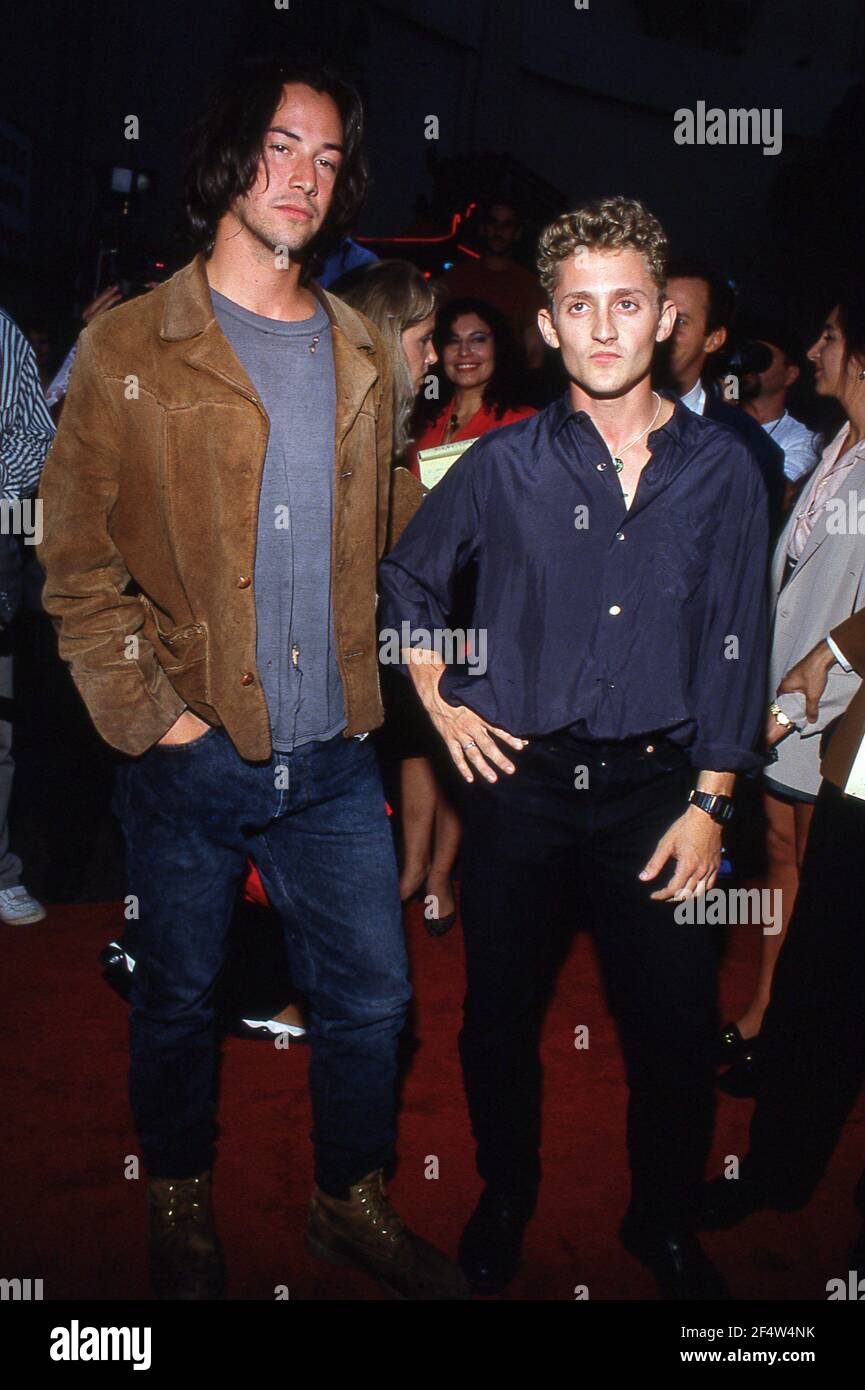 HOLLYWOOD, CA - JULY 18: Alex Winter and Keanu Reeves attend the premiere of 'Bill and Ted's Bogus Journey' on July 18, 1991 at the Mann Chinese Theater in Hollywood, California Credit: Ralph Dominguez/MediaPunch Stock Photo